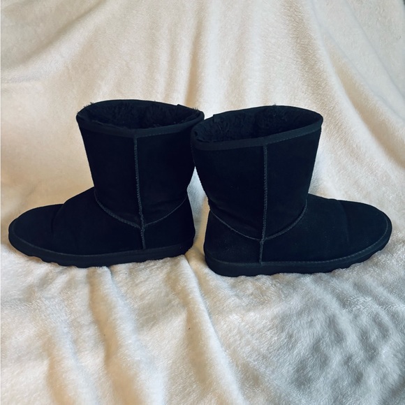 Black Suede/Faux Fur Boots - Picture 4 of 7